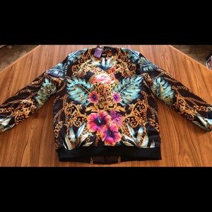 NWT Fresh hoods “boujee” Black bomber jacket